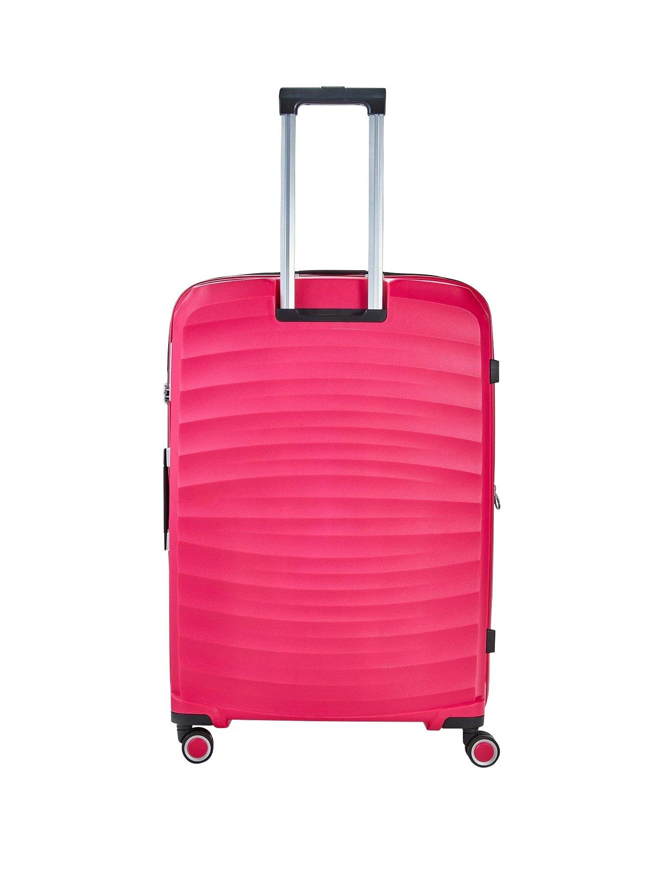 Rock Luggage Sunwave Large 8-Wheel Suitcase - Pink 4 Rock Luggage Sunwave Large 8-Wheel Suitcase - Pink - Image 2