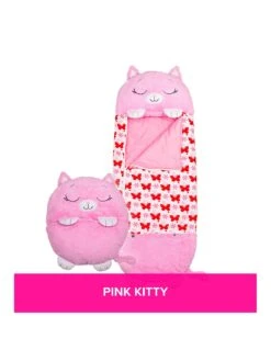 Happy Nappers Pink Kitty Sleeping Bag - Large