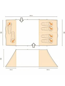 Regatta Karuna Vis-a-Vis 6 Man Tent -Reata Bags Travel Shop RGFKT SQ7 0000000088 NO COLOR DGy