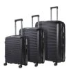 Rock Luggage Sunwave 8-Wheel Suitcases - 3 Piece Set - Black -Reata Bags Travel Shop RJUX3 SQ1 0000000004 BLACK SLf