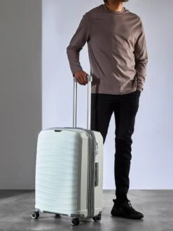 Rock Luggage Sunwave 8-Wheel Suitcase Medium - White -Reata Bags Travel Shop RYPUD SQ4 0000000013 WHITE SLd1