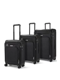 Rock Luggage Parker 8-Wheel Suitcases 3 Piece Set - Black
