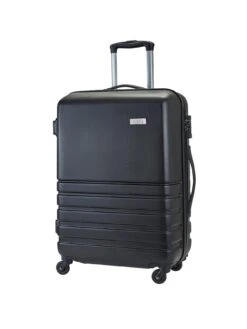 Rock Luggage Byron 4 Wheel Hardsell Medium Suitcase - Black