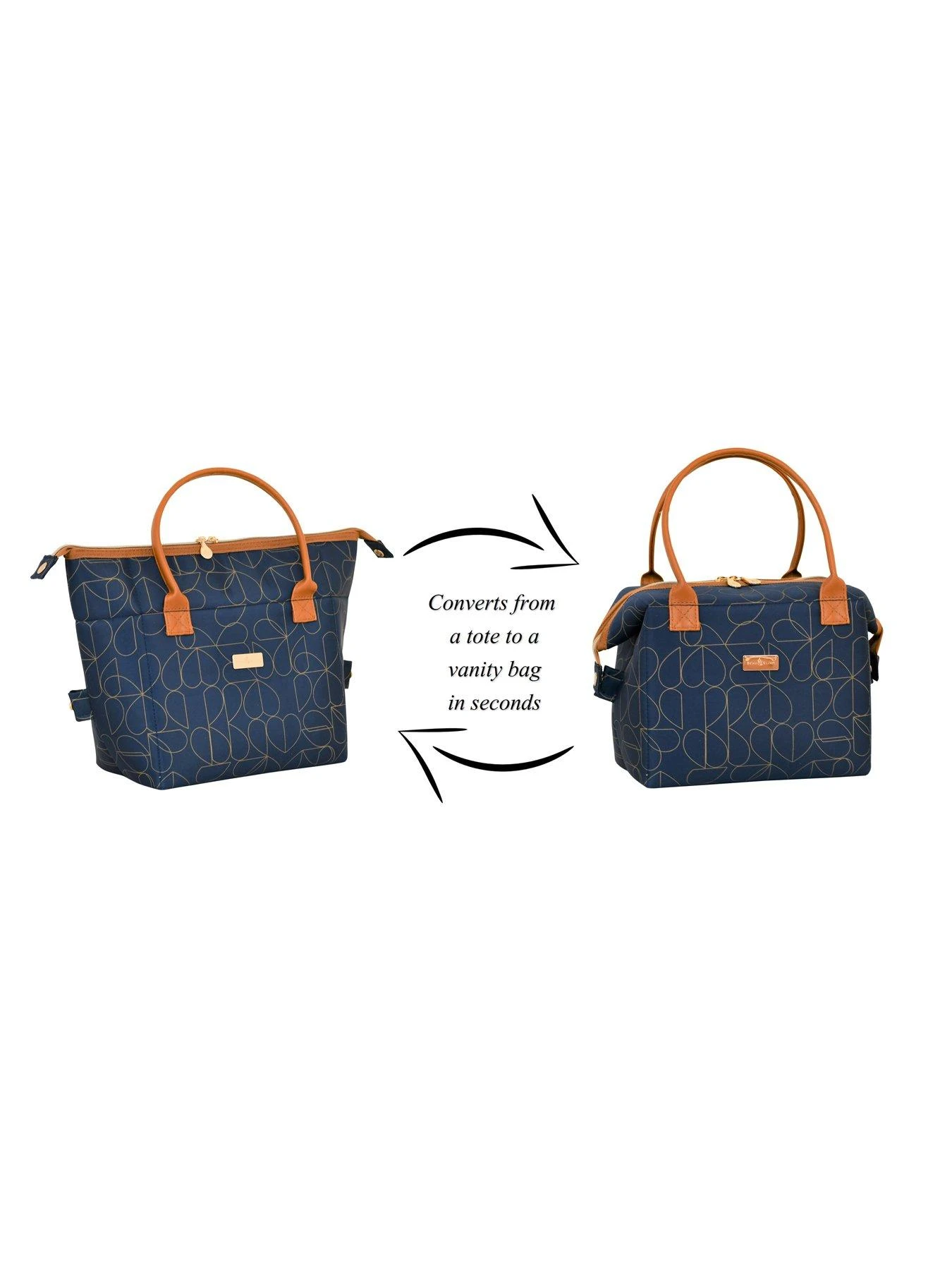 BEAU & ELLIOT 'Navy' Convertible 2 In 1 Insulated Picnic Lunch Bag 5 BEAU & ELLIOT 'Navy' Convertible 2 In 1 Insulated Picnic Lunch Bag - Image 3