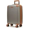 Rock Luggage Carnaby 8 Wheel Hardshell Cabin Suitcase - Platinum -Reata Bags Travel Shop UYG7V SQ1 0000000005 GREY SLf