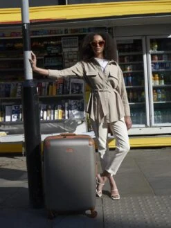 Rock Luggage Carnaby 8 Wheel Hardshell Cabin Suitcase - Platinum -Reata Bags Travel Shop UYG7V SQ7 0000000005 GREY DGy