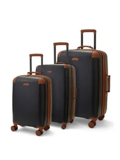 Rock Luggage Carnaby 3 Piece Set Hardshell 8 Wheel Spinner - Black