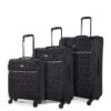 Rock Luggage Jewel 3 Piece Set Soft 4 Wheel Spinner - Black 1 Rock Luggage Jewel 3 Piece Set Soft 4 Wheel Spinner - Black -Reata Bags Travel Shop UYG8V SQ1 0000000004 BLACK SLf