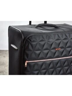 Rock Luggage Jewel 3 Piece Set Soft 4 Wheel Spinner - Black -Reata Bags Travel Shop UYG8V SQ6 0000000004 BLACK SLd3