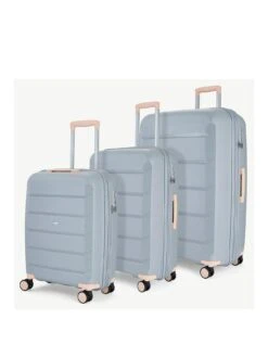 Rock Luggage Tulum 3 Piece Set Hardshell 8 Wheel Spinner - Grey