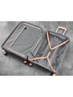 Rock Luggage Tulum 3 Piece Set Hardshell 8 Wheel Spinner - Grey -Reata Bags Travel Shop UYVH7 SQ4 0000000005 GREY SLd1