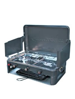 OUTDOOR REVOLUTION Twin Burner Gas Stove & Grill (Screw Fitting Gas Cart Compatible)