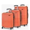 Rock Luggage Byron 3 Piece Set Hardshell 4 Wheel TSA Spinner - Orange -Reata Bags Travel Shop VENZ2 SQ1 0000000198 ORANGE SLf