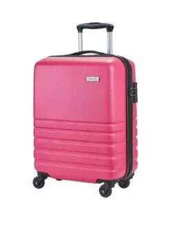Rock Luggage Bryon 4 Wheel Hardshell Cabin TSA Suitcase - Pink