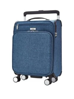 Rock Luggage Rocklite DLX 8 Wheel Soft Unique Lightweight Cabin Suitcase - Denim Blue