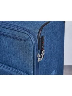Rock Luggage Rocklite DLX 8 Wheel Soft Unique Lightweight Cabin Suitcase - Denim Blue -Reata Bags Travel Shop VENZY SQ4 0000000020 BLUE SLd1