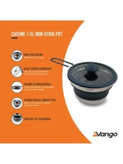 Vango Cuisine 1.5L Non-Stick Pot 11 Vango Cuisine 1.5L Non-Stick Pot -Reata Bags Travel Shop VFWD4 SQ5 0000000005 GREY SLd2