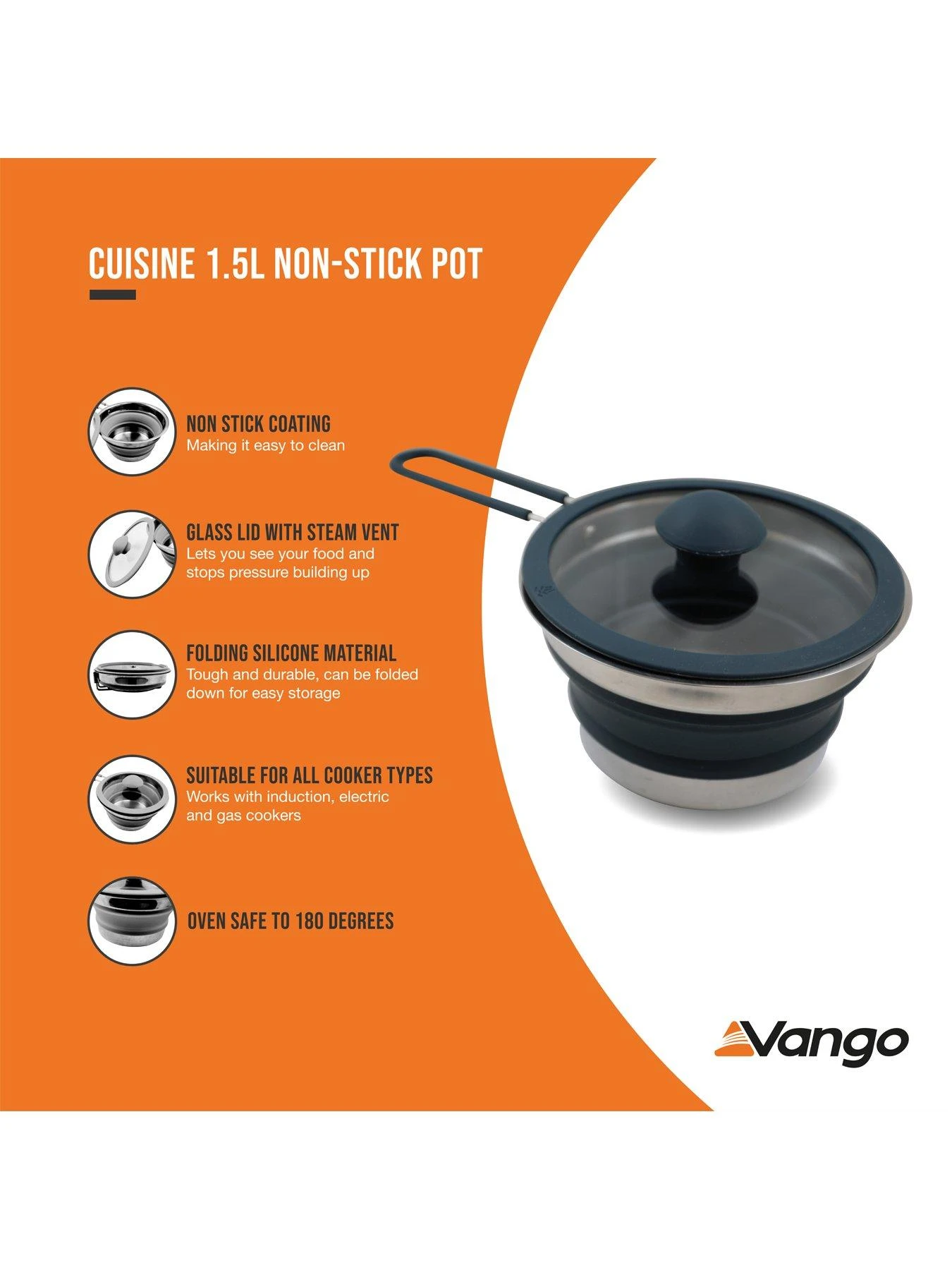 Vango Cuisine 1.5L Non-Stick Pot 7 Vango Cuisine 1.5L Non-Stick Pot - Image 5