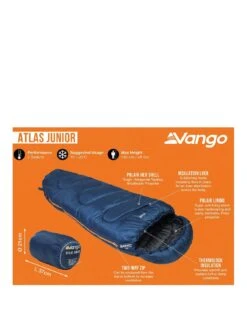 Vango Atlas Junior Sleeping Bag (8.5 Tog) -Reata Bags Travel Shop VFWDL SQ2 0000000020 BLUE SLa