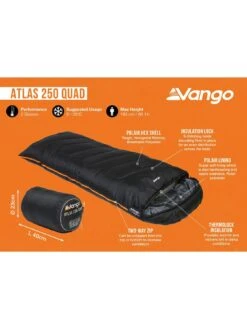 Vango Atlas 250 Quad Sleeping Bag (8.5 Tog) 11 Vango Atlas 250 Quad Sleeping Bag (8.5 Tog) -Reata Bags Travel Shop VFWDO SQ5 0000000004 BLACK SLd2