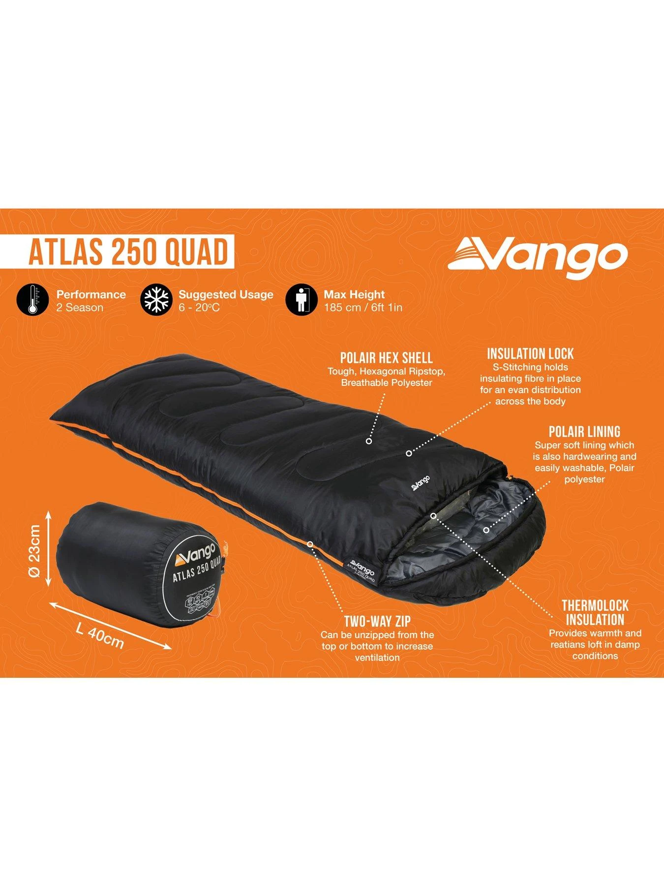 Vango Atlas 250 Quad Sleeping Bag (8.5 Tog) 7 Vango Atlas 250 Quad Sleeping Bag (8.5 Tog) - Image 5