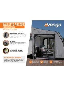 Vango Balletto Air 200 Elements Shield Caravan Awning -Reata Bags Travel Shop VFWEB SQ5 0000000005 GREY SLd2