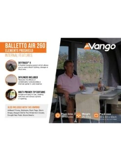 Vango Balletto Air 260 Elements ProShield Caravan Awning -Reata Bags Travel Shop VFWEC SQ6 0000000005 GREY SLd3