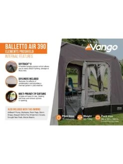 Vango Balletto Air 390 Elements ProShield Caravan Awning -Reata Bags Travel Shop VFWED SQ6 0000000005 GREY SLd3