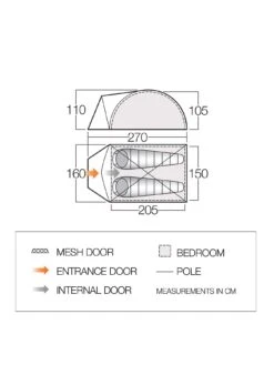Vango Alpha 250 CLR 2 Man Tent -Reata Bags Travel Shop VFWF1 SQ3 0000000020 BLUE SLd