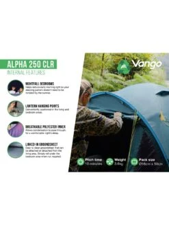 Vango Alpha 250 CLR 2 Man Tent -Reata Bags Travel Shop VFWF1 SQ5 0000000020 BLUE SLd2
