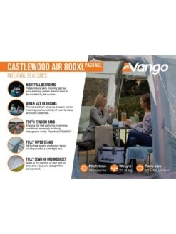 Vango Castlewood Air 800XL Package AirBeam Tent (8 Person) -Reata Bags Travel Shop VFWF8 SQ6 0000000047 GREEN SLd3