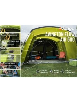 Vango Avington Flow Air 500 Herbal -Reata Bags Travel Shop VGTNZ SQ5 0000000047 GREEN SLd2