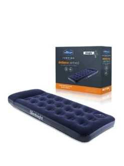 Silentnight Camping Collection Flock Airbed - Footpump - Blue - Single