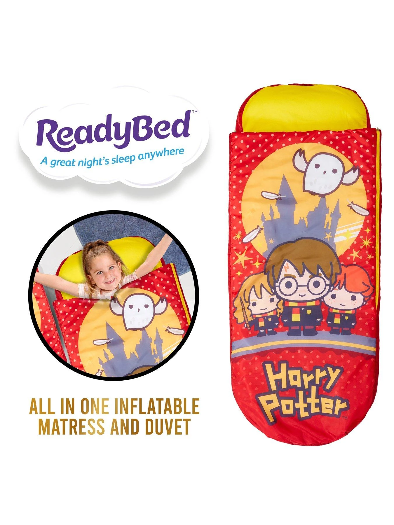 Harry Potter Junior ReadyBed - 2 In 1 Kids Sleeping Bag And Inflatable Air Bed In A Bag With A Pump 6 Harry Potter Junior ReadyBed - 2 In 1 Kids Sleeping Bag And Inflatable Air Bed In A Bag With A Pump - Image 4