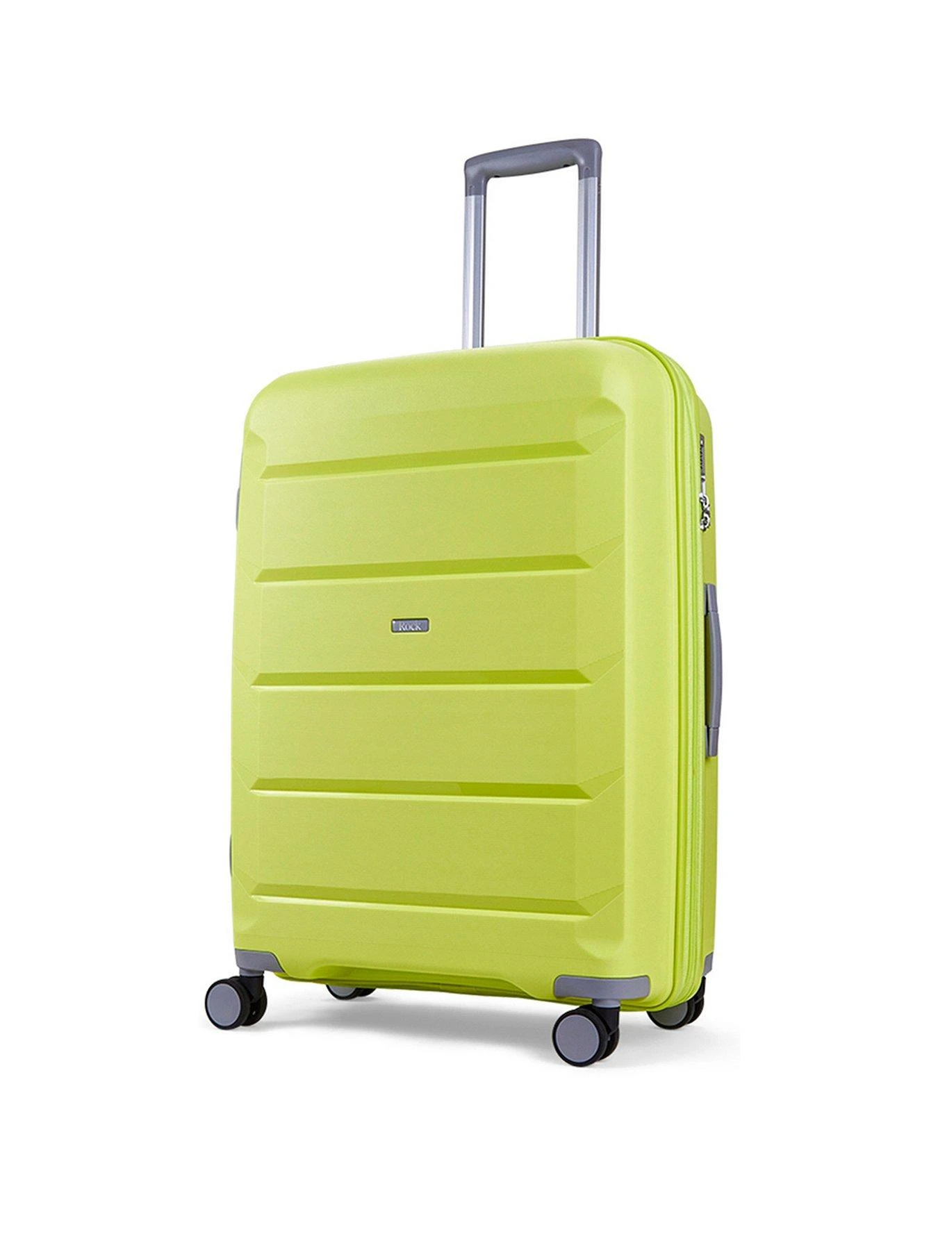 Rock Luggage Tulum Hardshell 8-wheel Spinner Medium Suitcase -Lime/Grey 3 Rock Luggage Tulum Hardshell 8-wheel Spinner Medium Suitcase -Lime/Grey