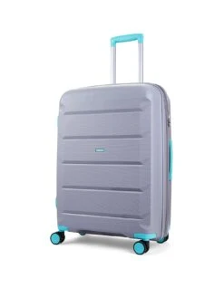 Rock Luggage Tulum Hardshell 8-wheel Spinner Large Suitcase -Grey/Aqua