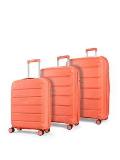 Rock Luggage Tulum Hardshell 8-wheel Spinner 3 Pc Set -Peach Echo