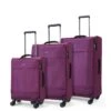 Rock Luggage Paris 8 Wheel Softshell Lightweight 3pc Suitcase With Lock -Purple -Reata Bags Travel Shop VPK6F SQ1 0000000039 PURPLE SLf
