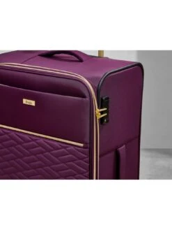 Rock Luggage Sloane Softshell 8 Wheel Expander With TSA Lock Small Suitcase -Reata Bags Travel Shop VPK79 SQ6 0000000039 PURPLE SLd3