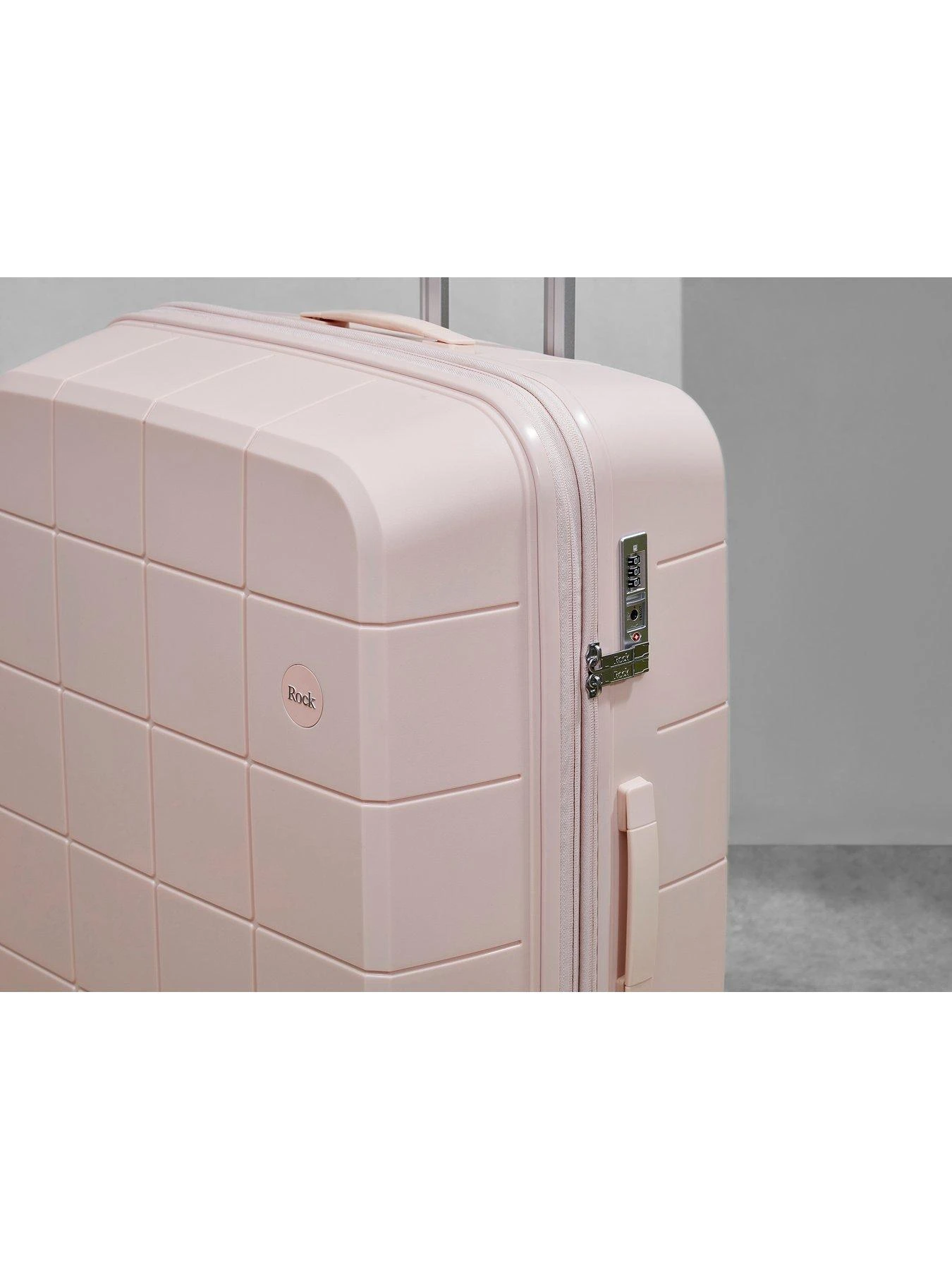 Rock Luggage Pixel 8 Wheel Hardshell 3pc Suitcase With TSA Lock -Pastel Pink 7 Rock Luggage Pixel 8 Wheel Hardshell 3pc Suitcase With TSA Lock -Pastel Pink - Image 5