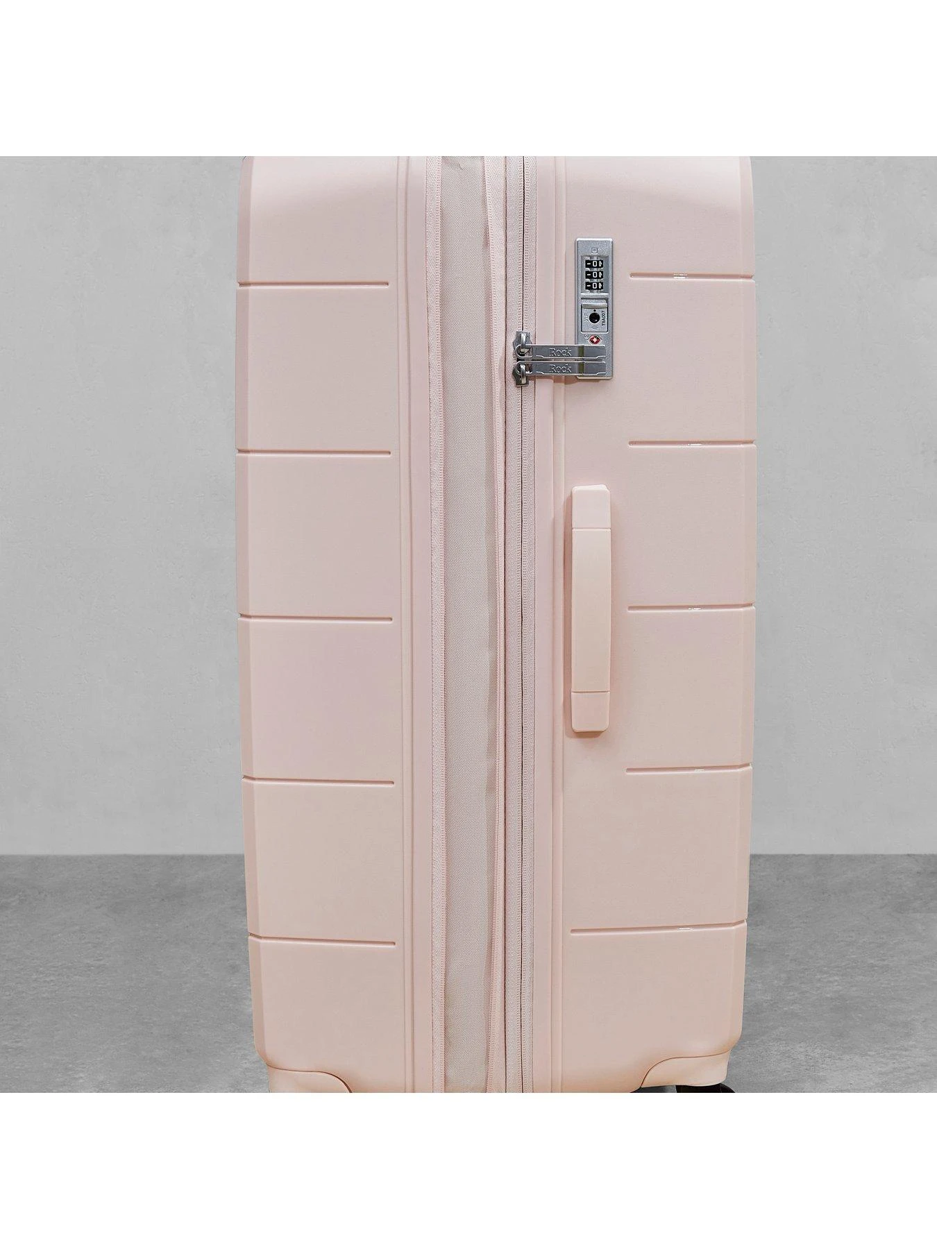 Rock Luggage Pixel 8 Wheel Hardshell 3pc Suitcase With TSA Lock -Pastel Pink 8 Rock Luggage Pixel 8 Wheel Hardshell 3pc Suitcase With TSA Lock -Pastel Pink - Image 6