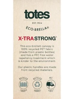 TOTES Eco Mini X-Tra Strong Umbrella -Reata Bags Travel Shop VQA6J SQ4 0000000004 BLACK SLd1