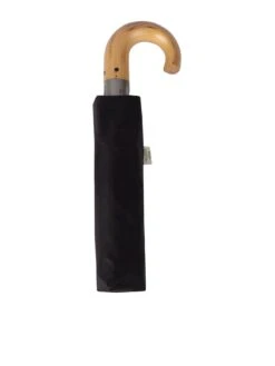 TOTES Eco Auto Open Umbrella With Wood Crook Handle