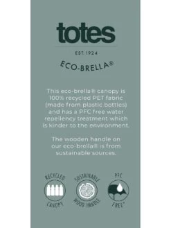 TOTES Eco Auto Open Umbrella With Wood Crook Handle -Reata Bags Travel Shop VQA6P SQ4 0000000004 BLACK SLd1